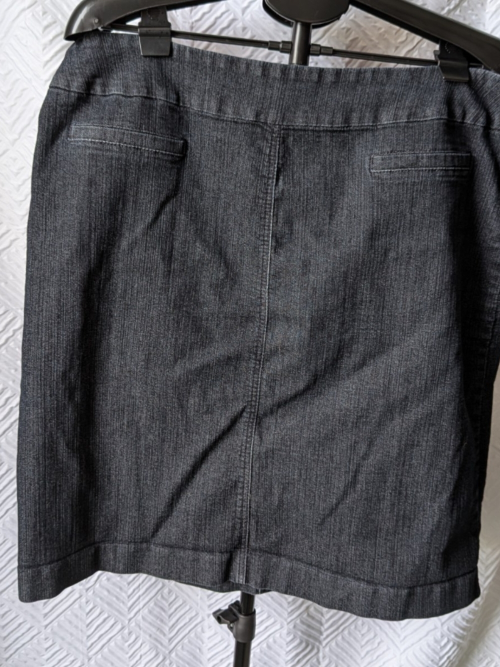 Addition-Elle Plus Size 20W Denim Pencil Skirt Stretch Faux Pockets Back Slit